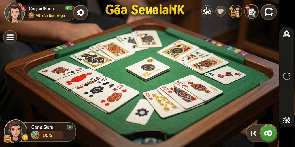 Gambar menunjukkan pemain saat bermain Gaple di aplikasi 66K.