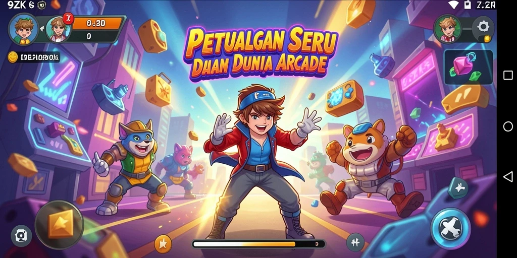 Tampilan gameplay seru dari 9ZK dengan tantangan Arcade.