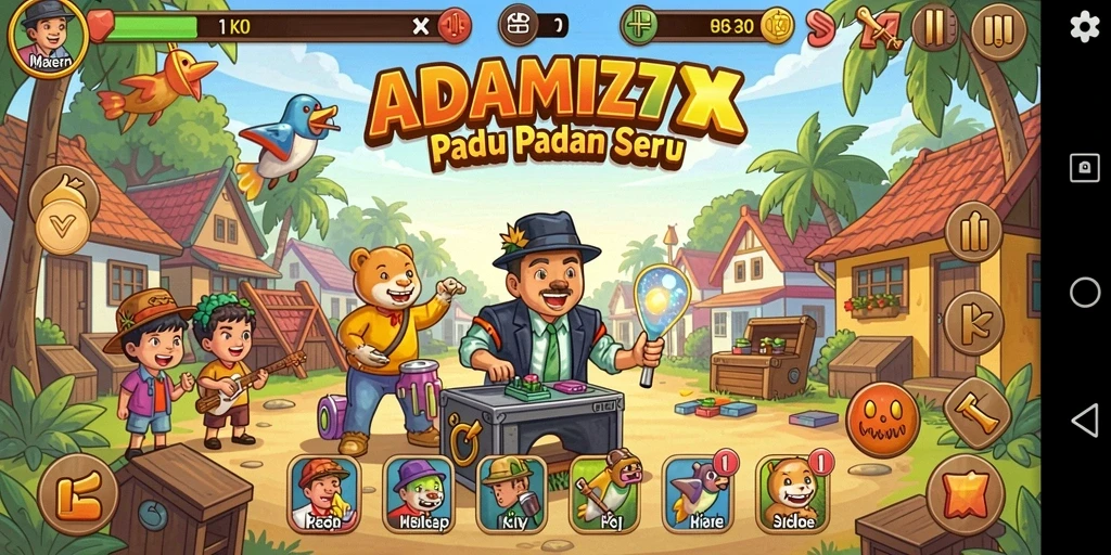 Tampilan gameplay seru di ADAM77 dengan berbagai gem untuk dipadukan.