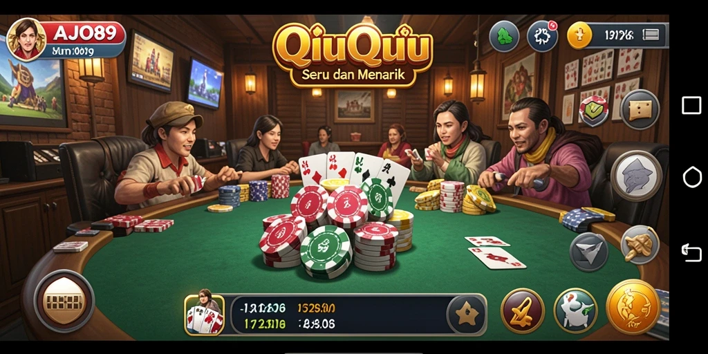 Screenshot gameplay QiuQiu AJO89 yang menegangkan.
