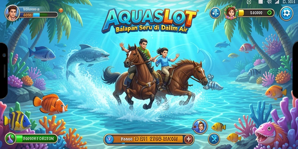 Tampilan seru gameplay balapan dalam air AQUASLOT.
