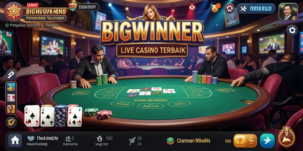 Gameplay LIVE yang mendebarkan dan interaksi dealer di BIGWINNER.
