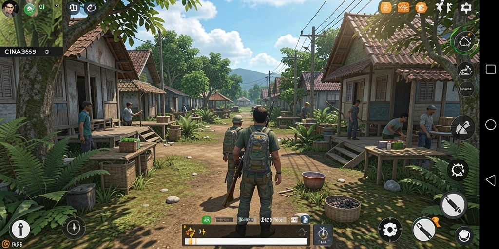 Screenshot utama CINA365 menampilkan gameplay simulasi yang mendalam.