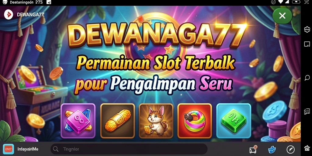 Tampilan gameplay seru DEWANAGA77 yang penuh warna.