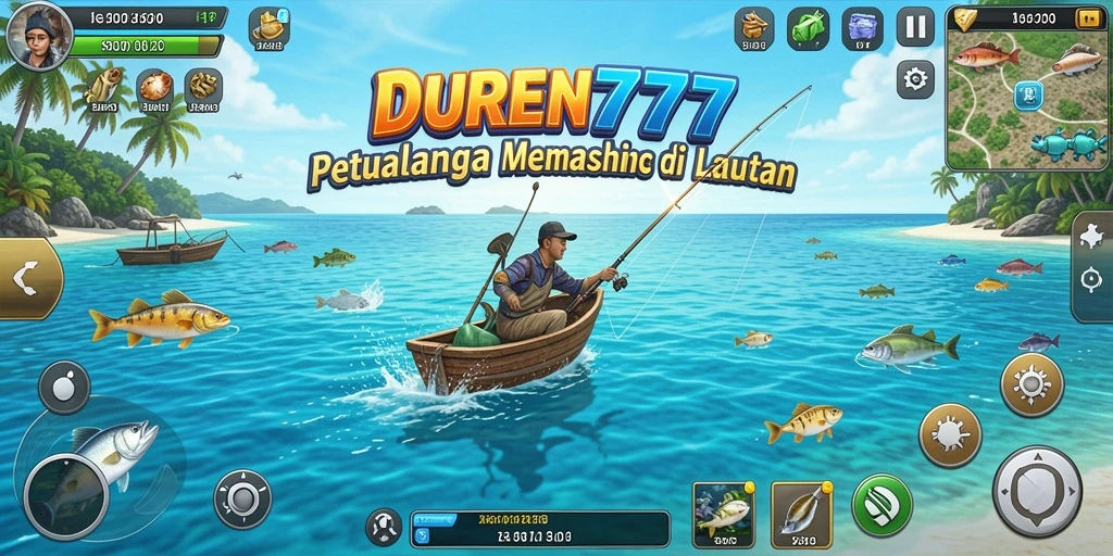 Tampilan gameplay DUREN777 yang menakjubkan saat memancing di lautan.