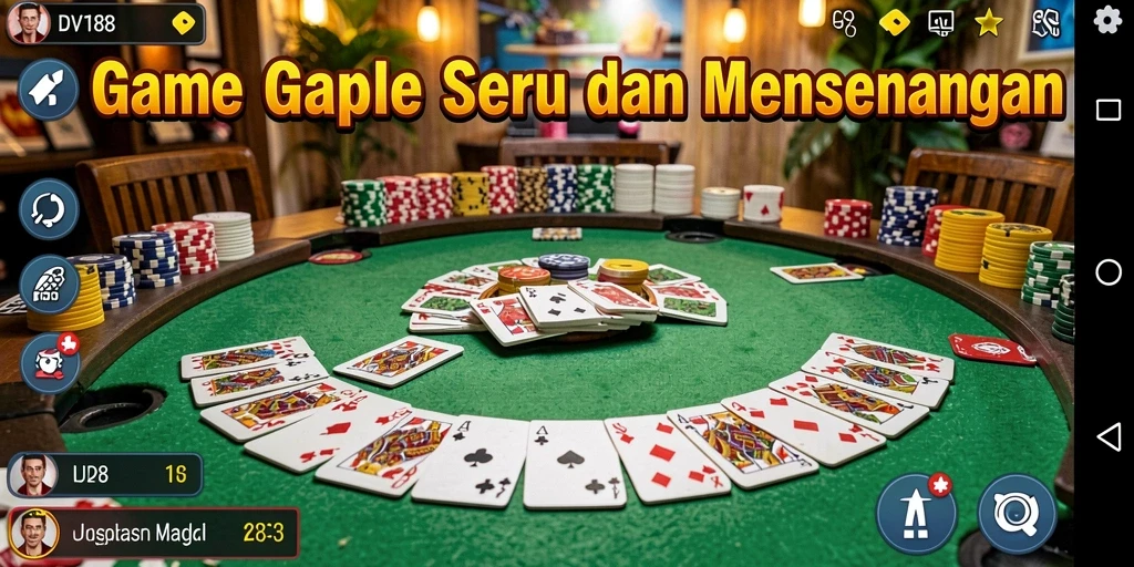 Tampilan gameplay Gaple yang menegangkan dan seru.