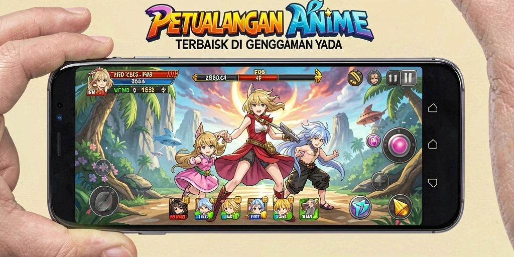 Screenshot gameplay F08 dengan karakter anime yang menawan.