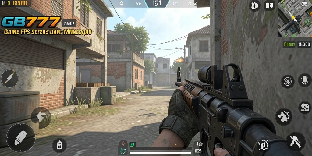 Tampilan gameplay <strong>GB777</strong> yang intens dan mendebarkan dalam pertempuran FPS.