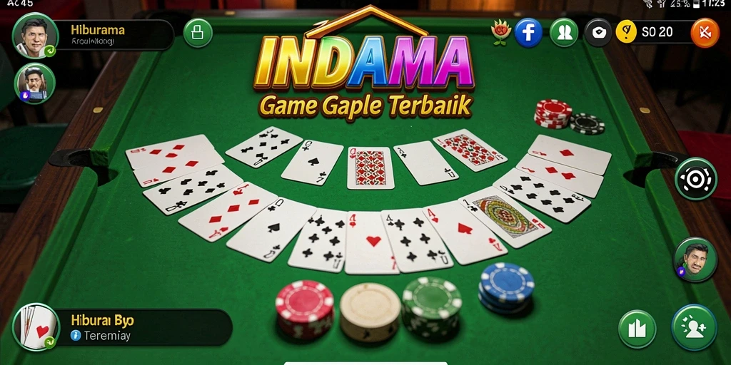 Screenshot gameplay Gaple menunjukkan keseruan bermain bersama teman.