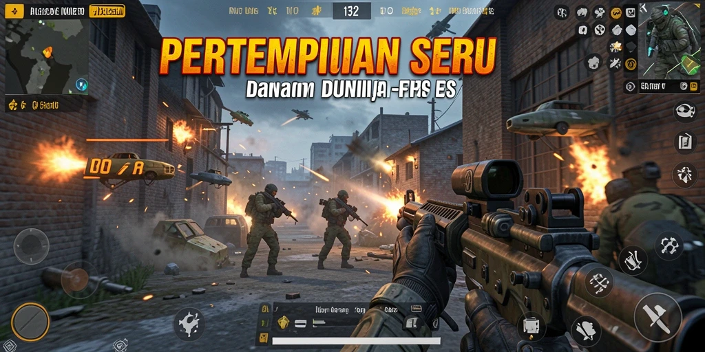 Tampilan gameplay menegangkan dengan aksi tembak-tembakan yang seru.