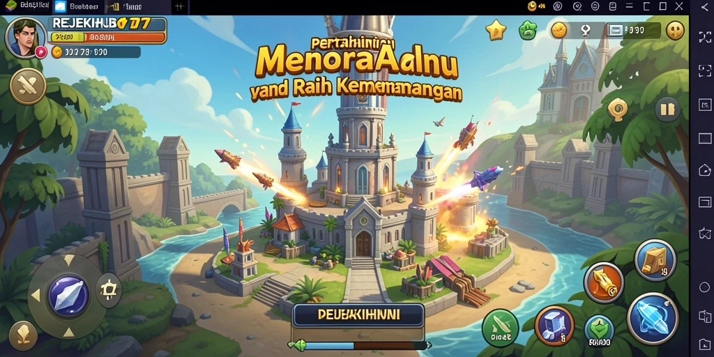 Tampilan gameplay menara yang mendebarkan di REJEKIHUB.