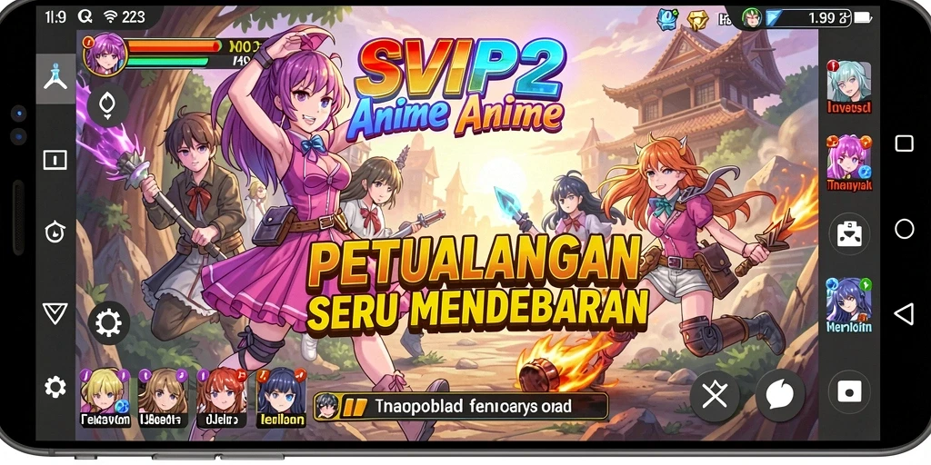 Tampilan dalam game SVIP2 menampilkan aksi karakter Anime yang menarik.