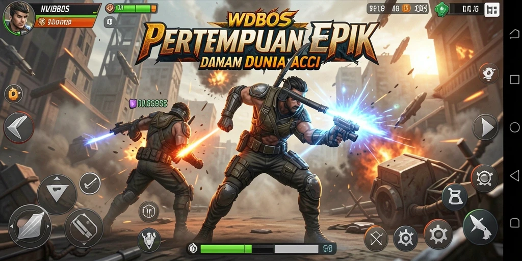 Tangkapan layar WDBOS menunjukkan pertempuran seru dan karakter menakjubkan.