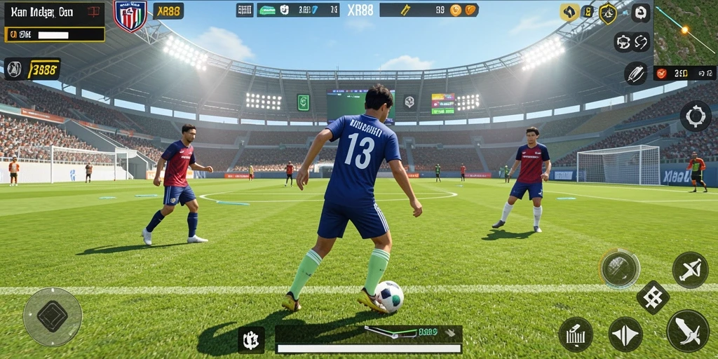 Screenshot gameplay XR88 dengan aksi seru olahraga.