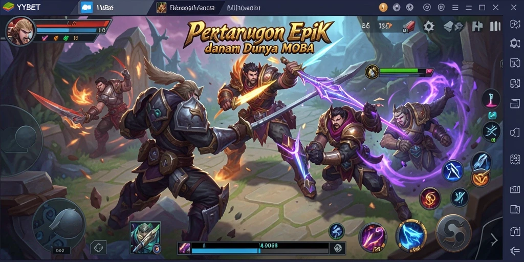 Tangkapan layar gameplay YYBET yang menunjukkan aksi pertempuran seru.